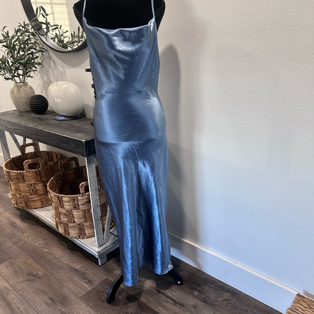 Revamped Blue Backless Dress